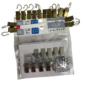 Daiso Curtain Clips w/ Hooks, 20 Silver 14 Bronze